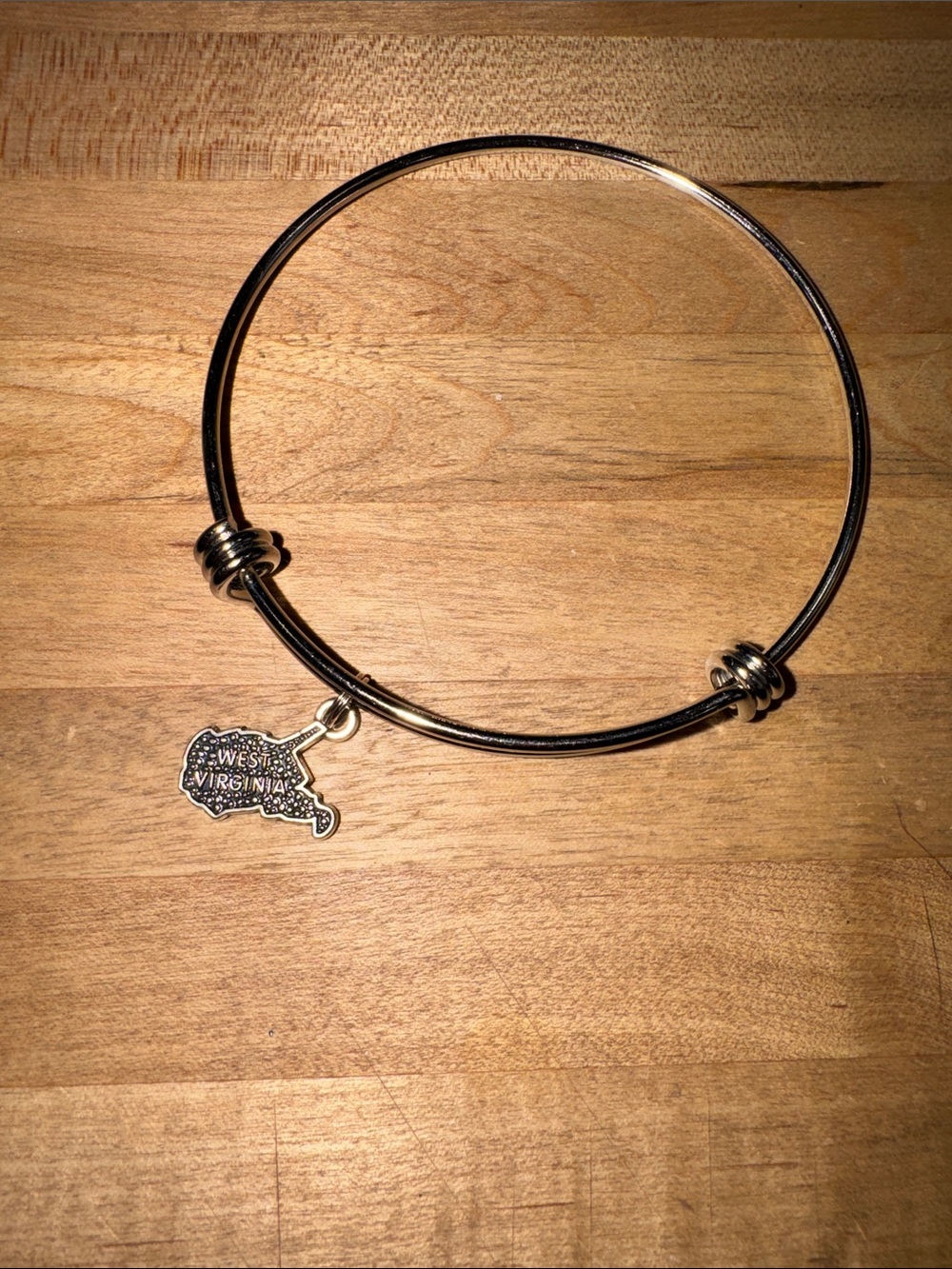 West Virginia State Charm Silver Bangle Bracelet brand new boutique item